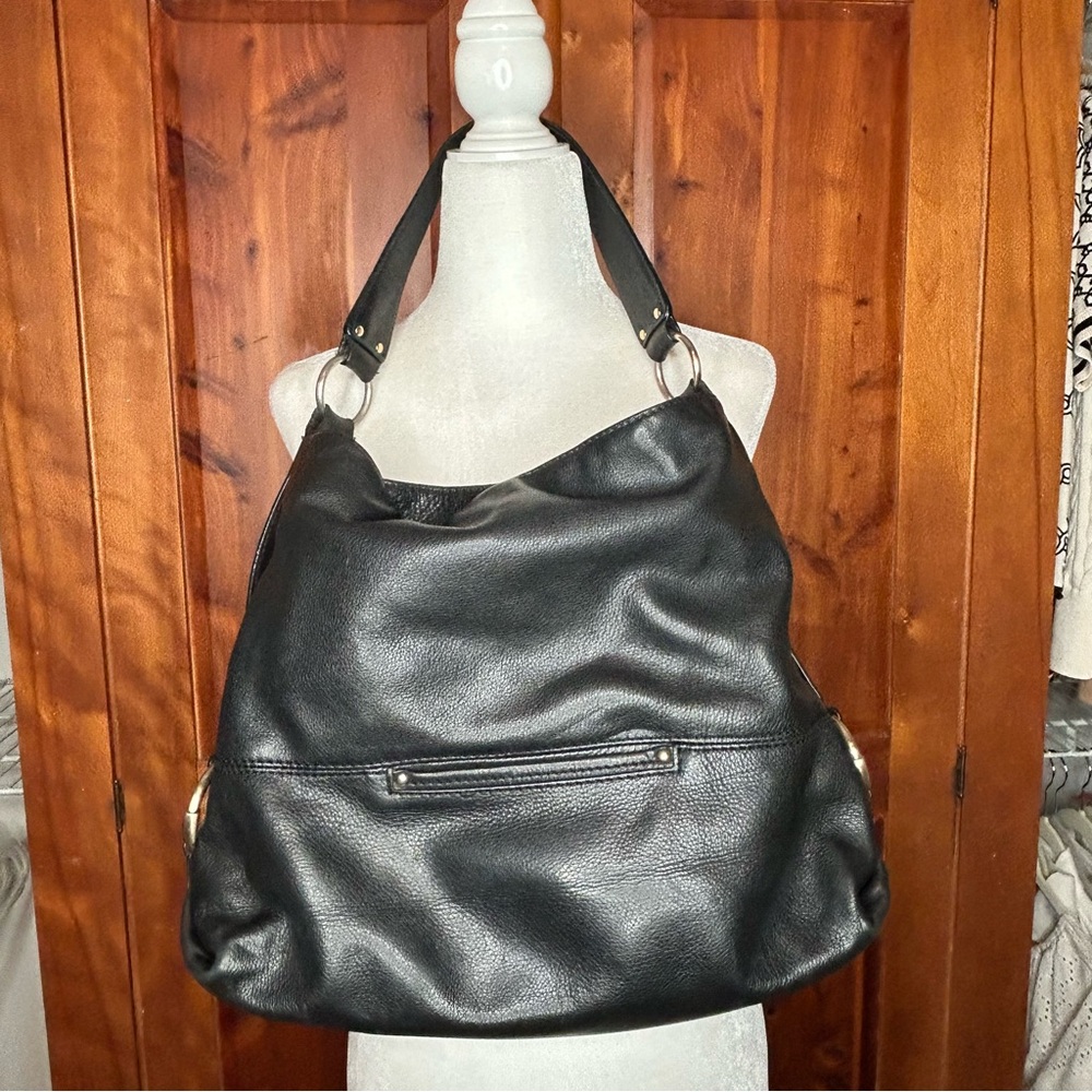 Michael Kors Austin Hobo Pebbled Leather Shoulder Bag w Gold Accents Y2K Slouchy - Picture 4 of 17